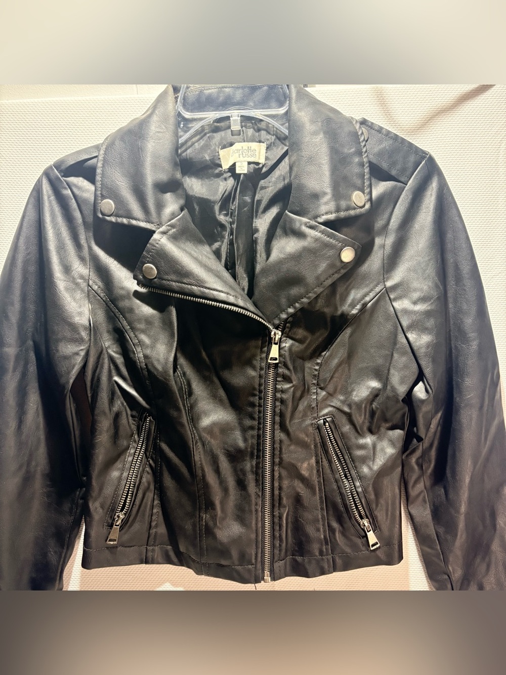 Charlotte Russe Black Faux Leather Moto Jacket - Women's